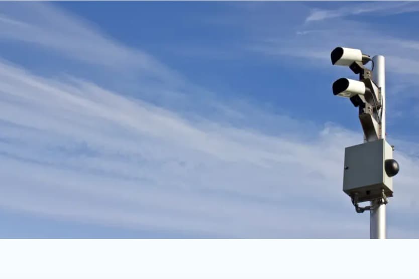 Automatic number plate recognition camera pole